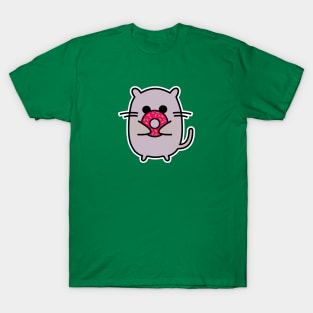 Nom Nom Yummy Pink Sprinkled Donut Cat T-Shirt